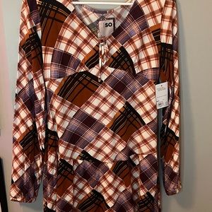 Kohls Plaid Mini Dress. Super cute for fall activities but not too hot